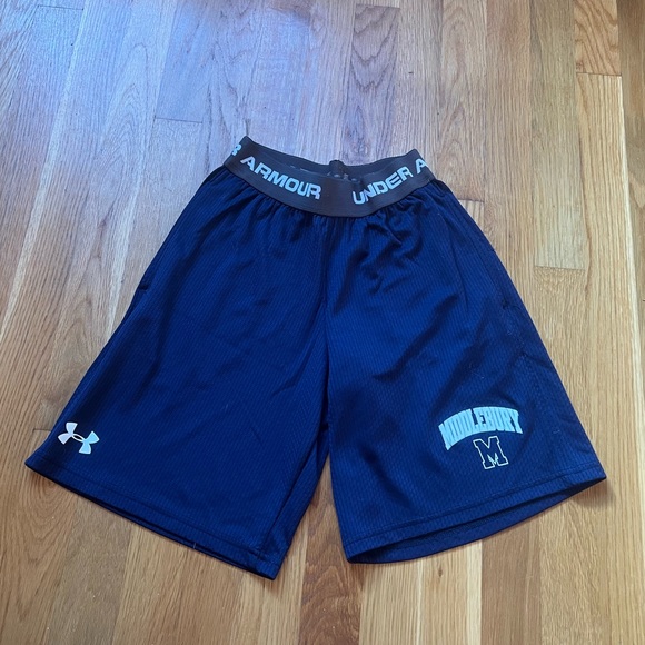 Under Armour Middlebury College Navy Blue Mesh Athletic Shorts - Picture 1 of 5